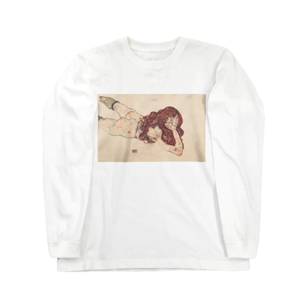 art-standard（アートスタンダード）のエゴン シーレ（Egon Schiele） / 裸体の女（Nude） 1917 ロングスリーブTシャツ