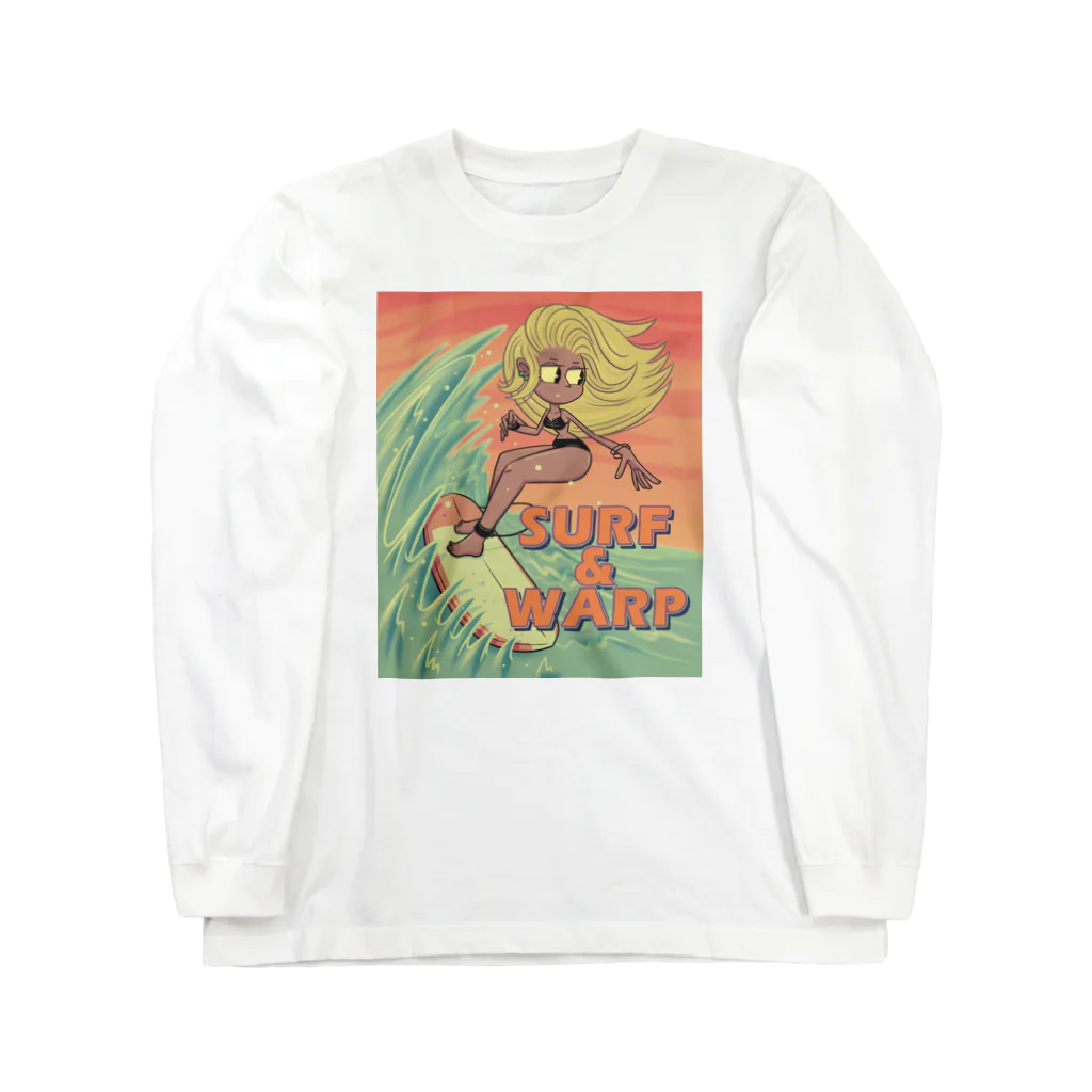 nidan-illustrationの"SURF & WARP" ロングスリーブTシャツ