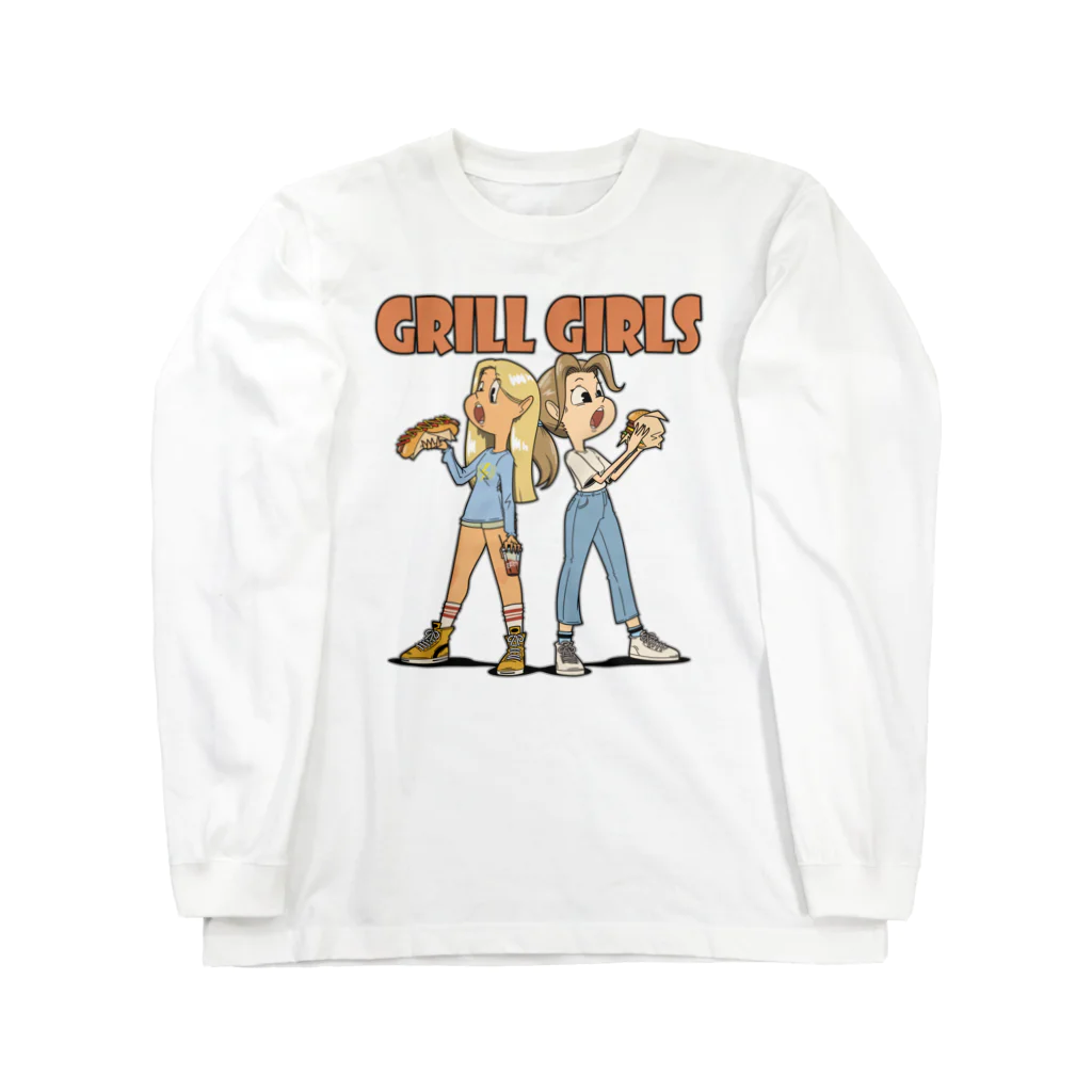 nidan-illustrationの"grill girls" ロングスリーブTシャツ