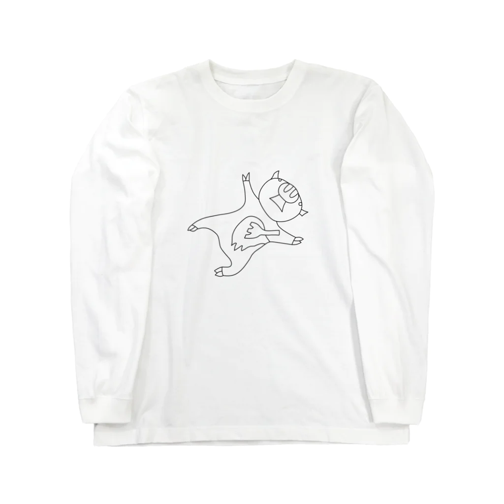 豚人イラストのパンダ武島のポークゆえにフォーク Long Sleeve T-Shirt