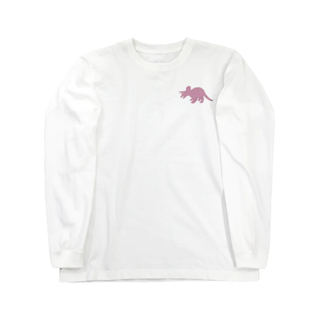 ばいたるBOXのピンクトリケラバックプリント Long Sleeve T-Shirt