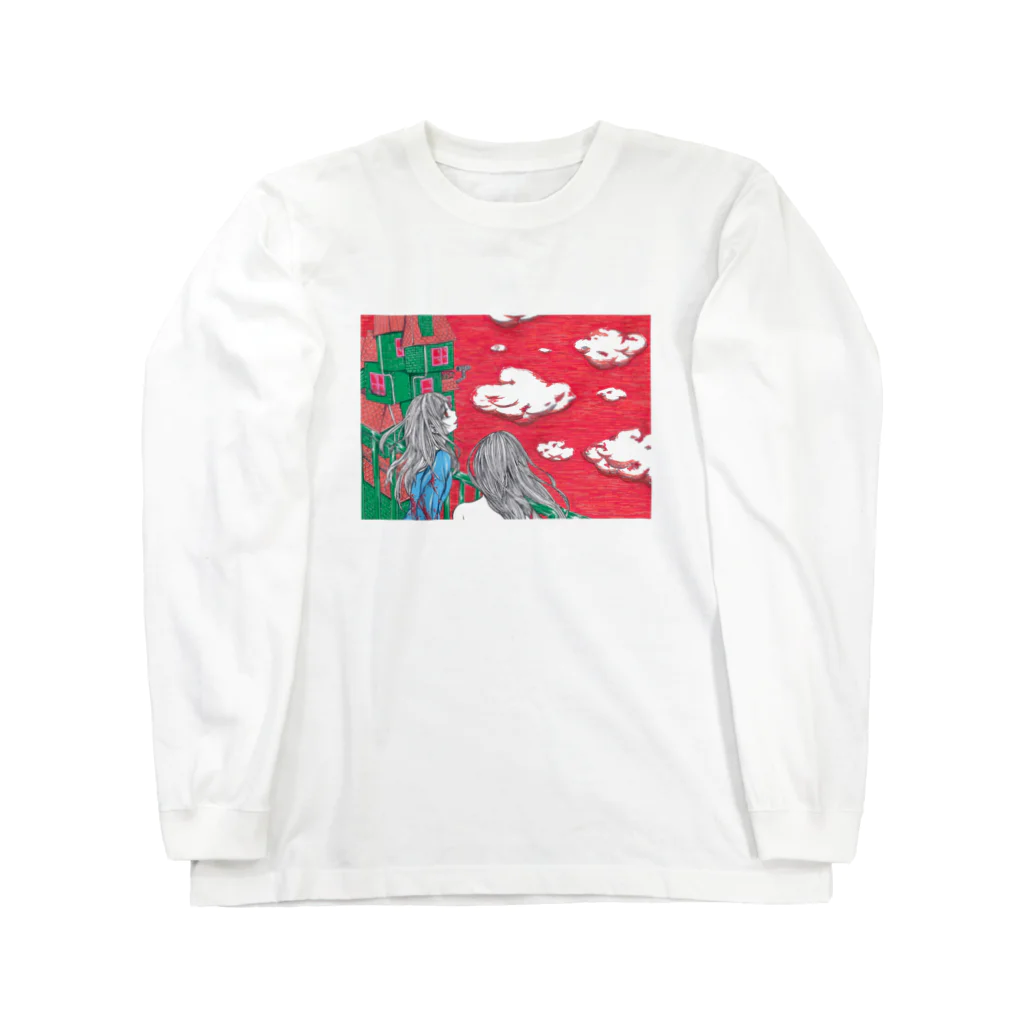 DEAREST ろあの少女達と赤い空 ロングスリーブTシャツ