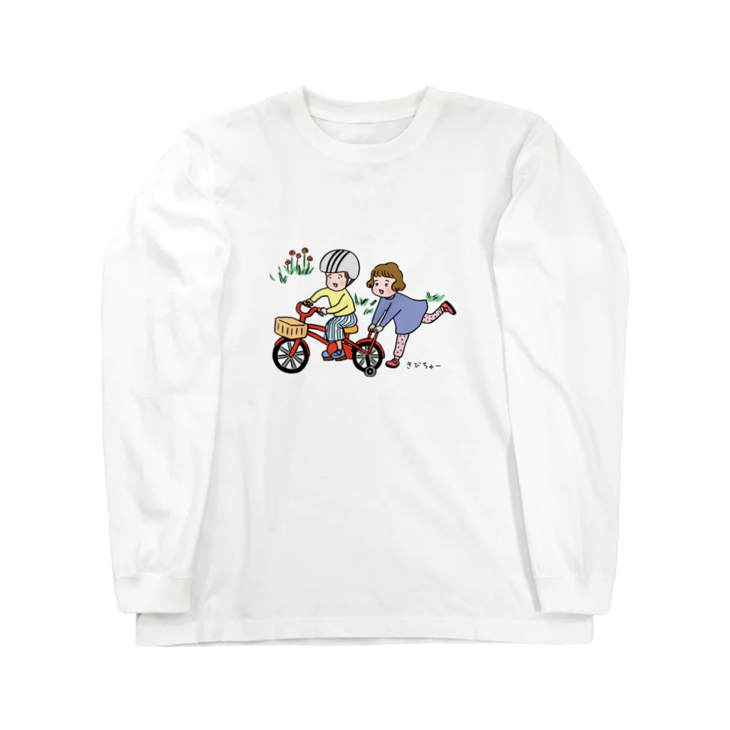 Kibichuuのはととうーじろ〜自転車 ロングスリーブTシャツ