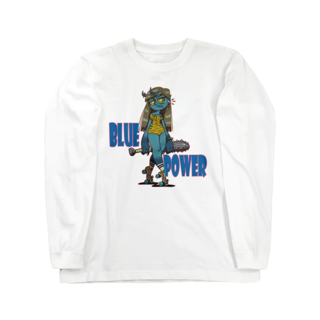 nidan-illustrationの“BLUE POWER” ロングスリーブTシャツ