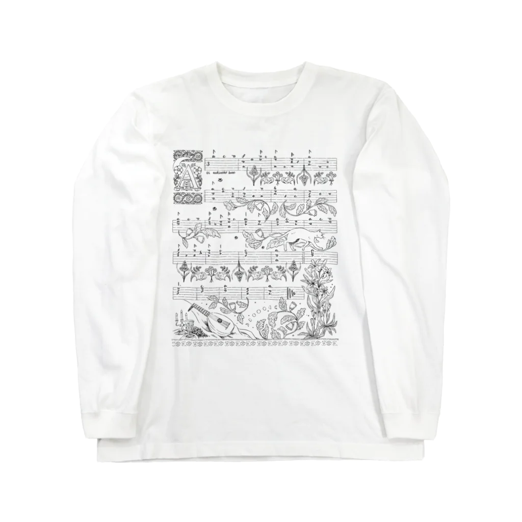 TUKINEKO Goods Shopの月猫のタブラチュア Long Sleeve T-Shirt