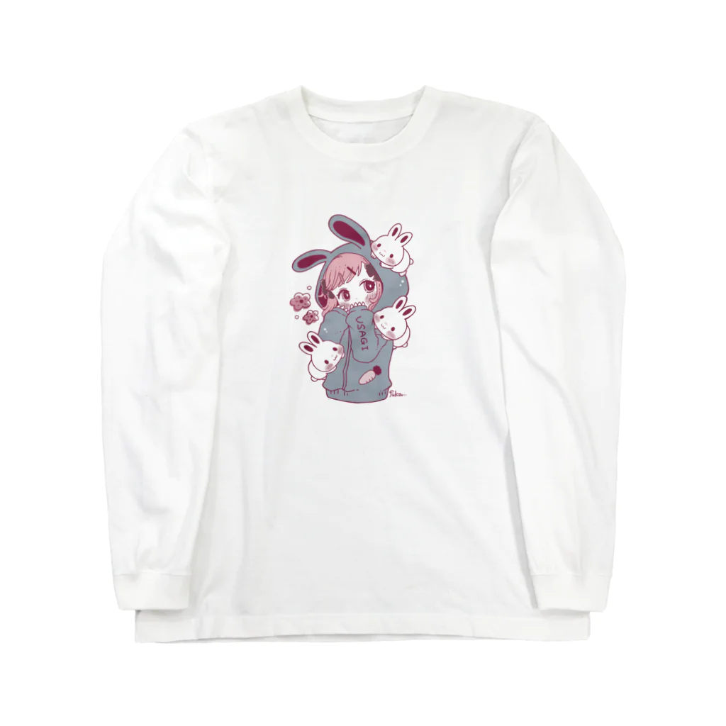 ふかみみショップのウサギパーカー子ちゃん ロングスリーブTシャツ