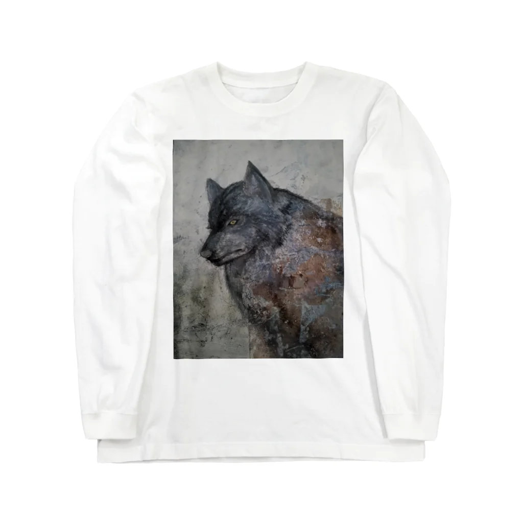 今井康絵公式ショップのWolf Long Sleeve T-Shirt