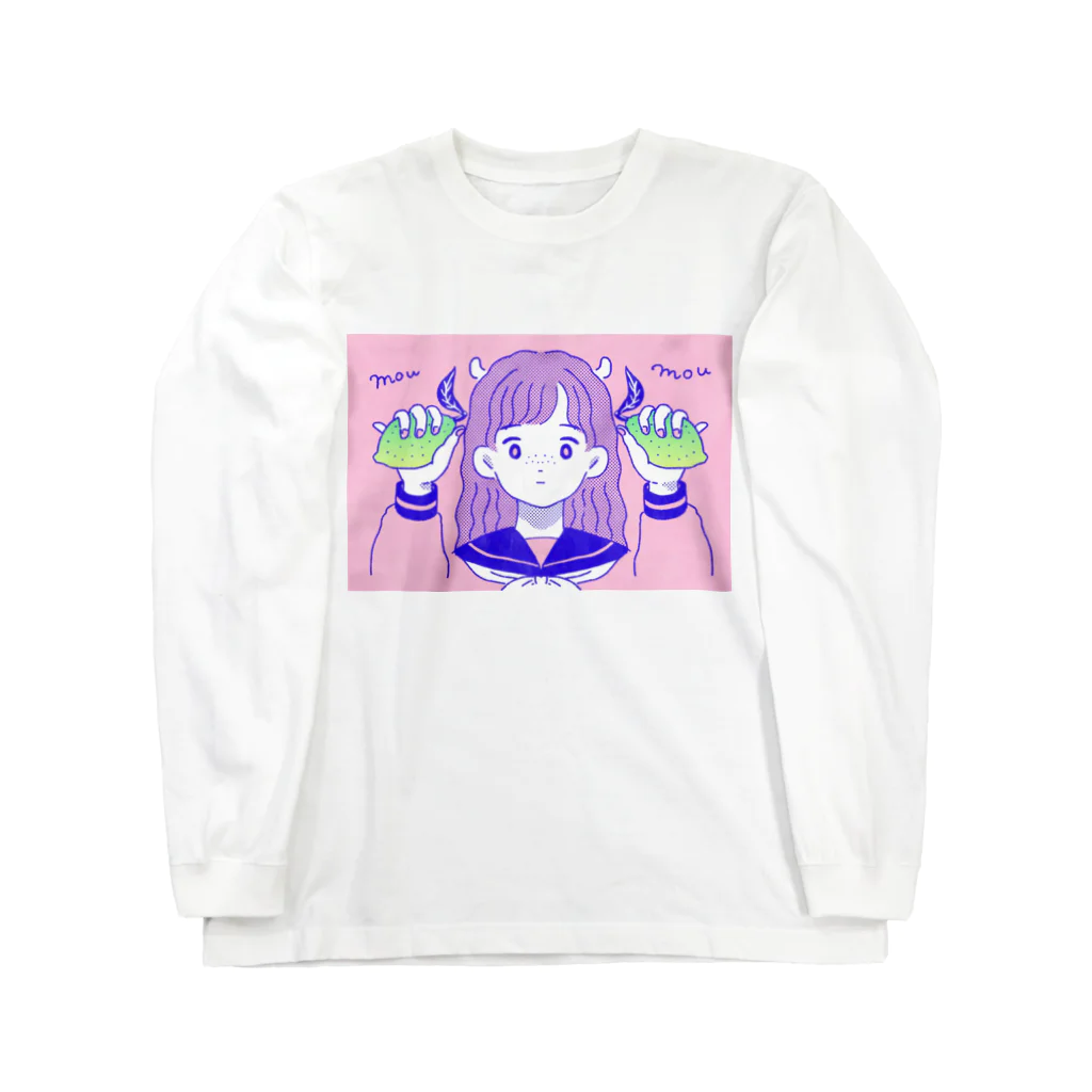 もももも桃もももももものレモンもちもちちゃん ロングスリーブTシャツ