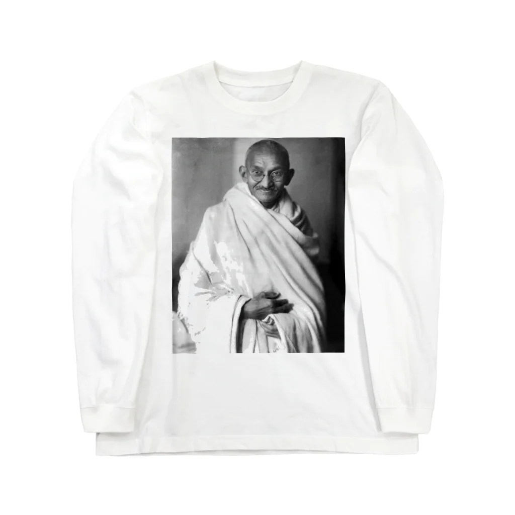 リンネテンセイのGandhi photo T Long Sleeve T-Shirt