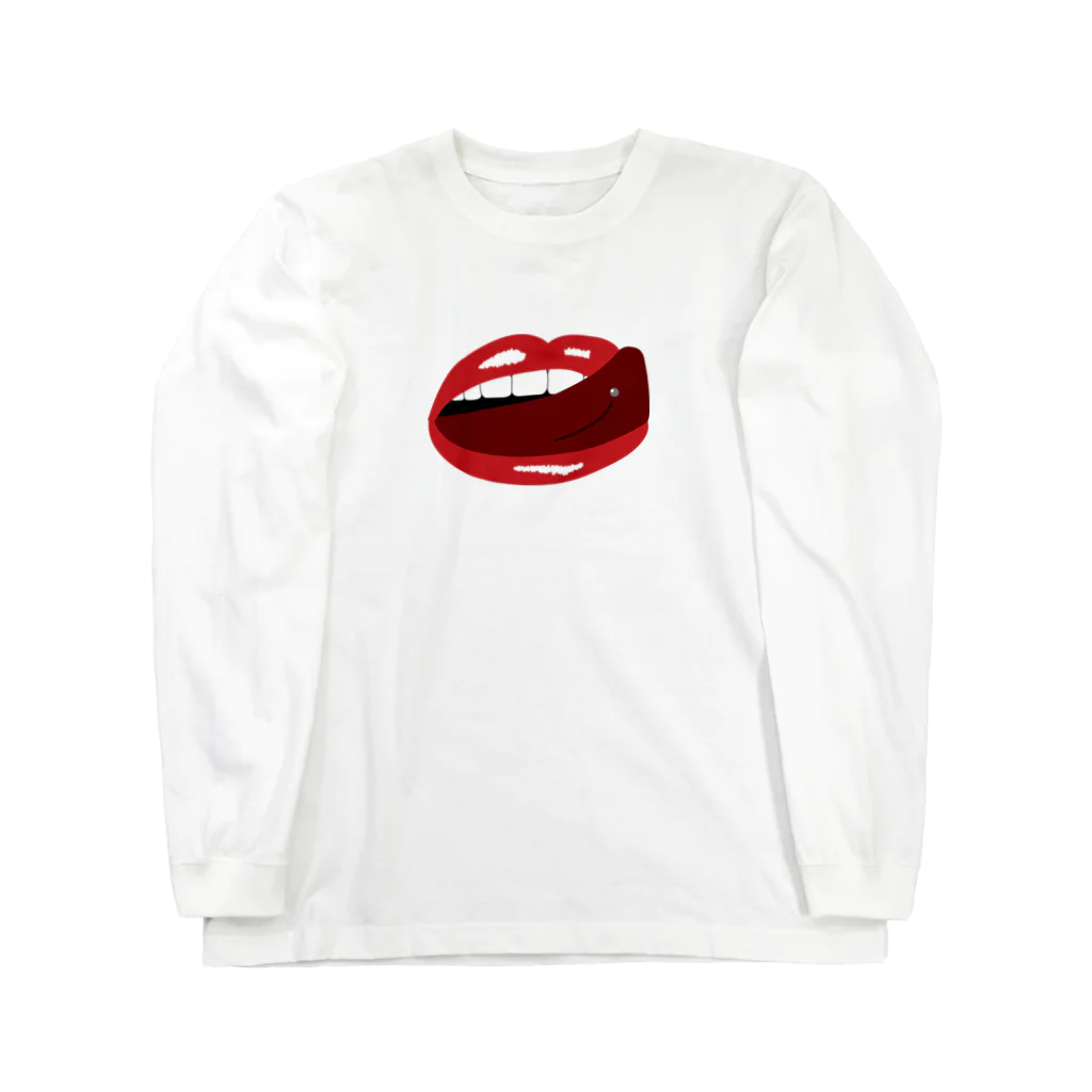 偉人名言の舌ピ　ロングTシャツ Long Sleeve T-Shirt