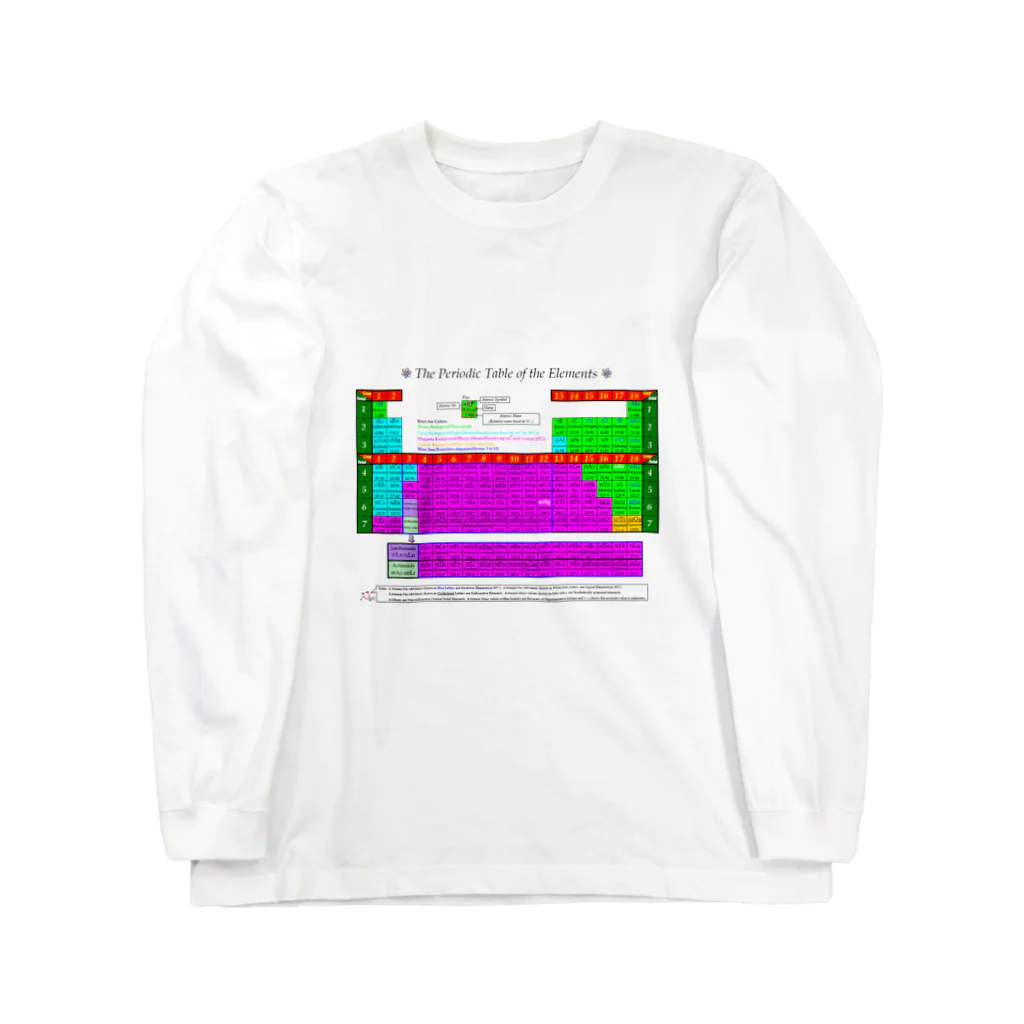 でおきしりぼ子の実験室の元素周期表ー英語(横) Long Sleeve T-Shirt