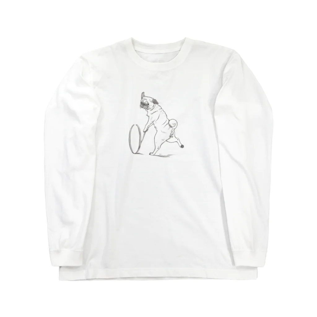 ＰＵＧＬＡＮＤのパグの輪回し～フォーン Long Sleeve T-Shirt