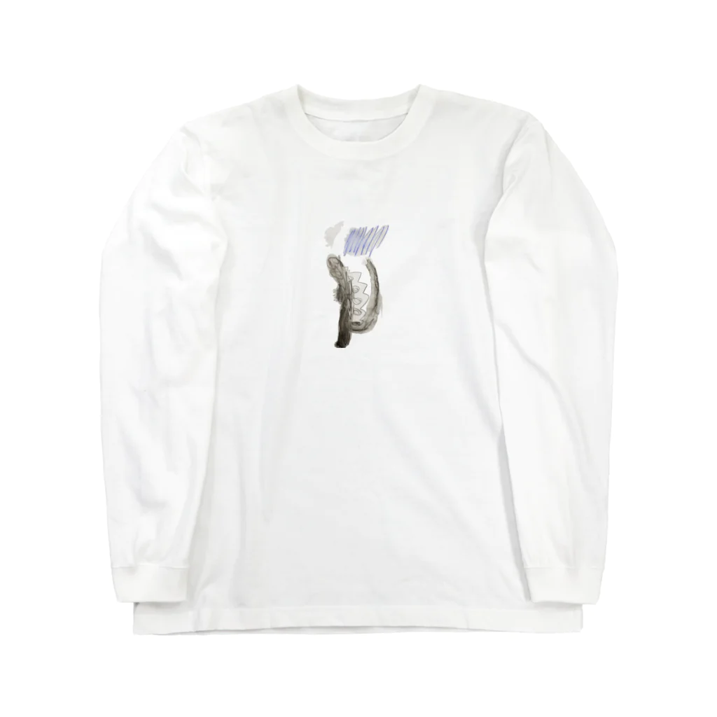 こうきのお店の雨の中を歩く恐竜 Long Sleeve T-Shirt