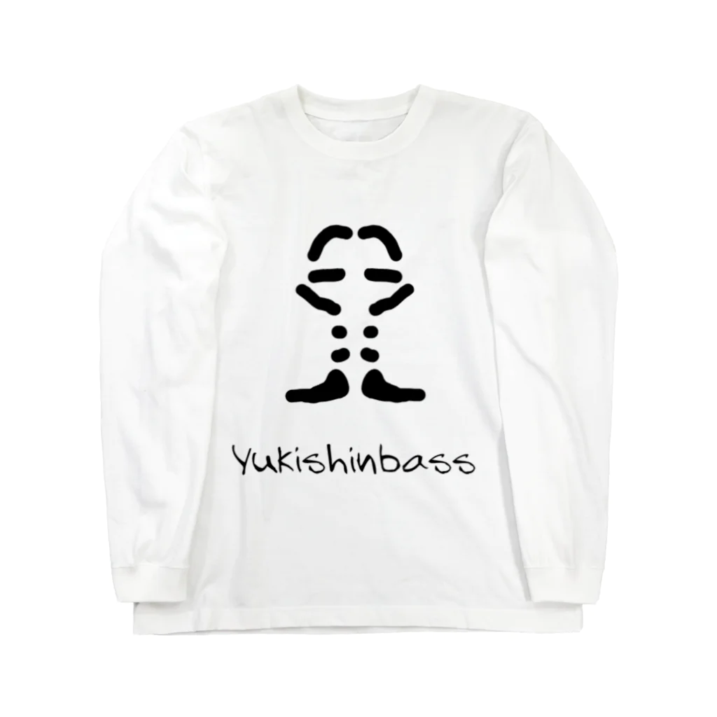 雪神かき氷公式ショップのYUKISHINBASSスタンダードロゴ（ホワイト） ロングスリーブTシャツ
