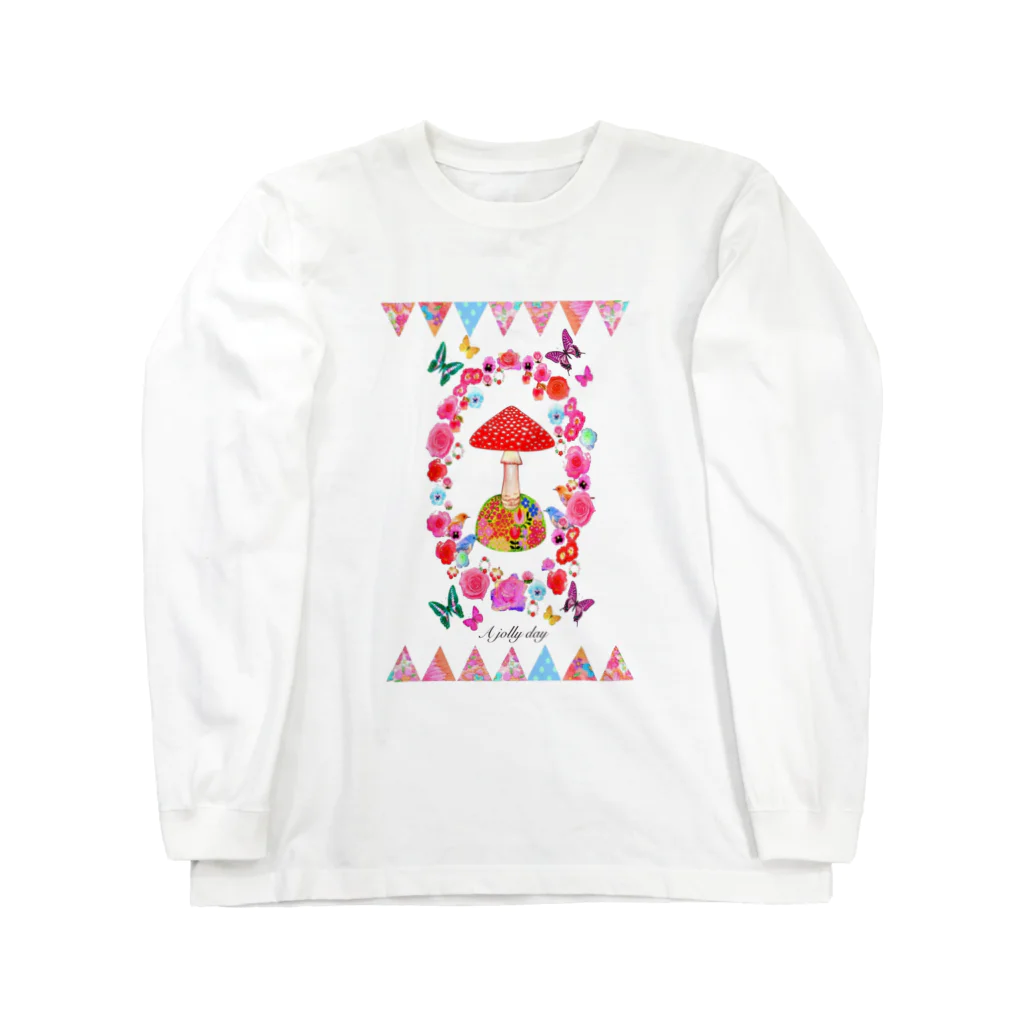 a-jolly-dayのきのこ ロングスリーブTシャツ