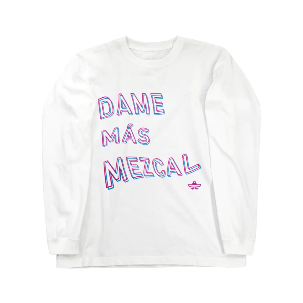 きゅうに！のDAME MAS MEZCAL (Pink&Sky Blue) ロングスリーブTシャツ