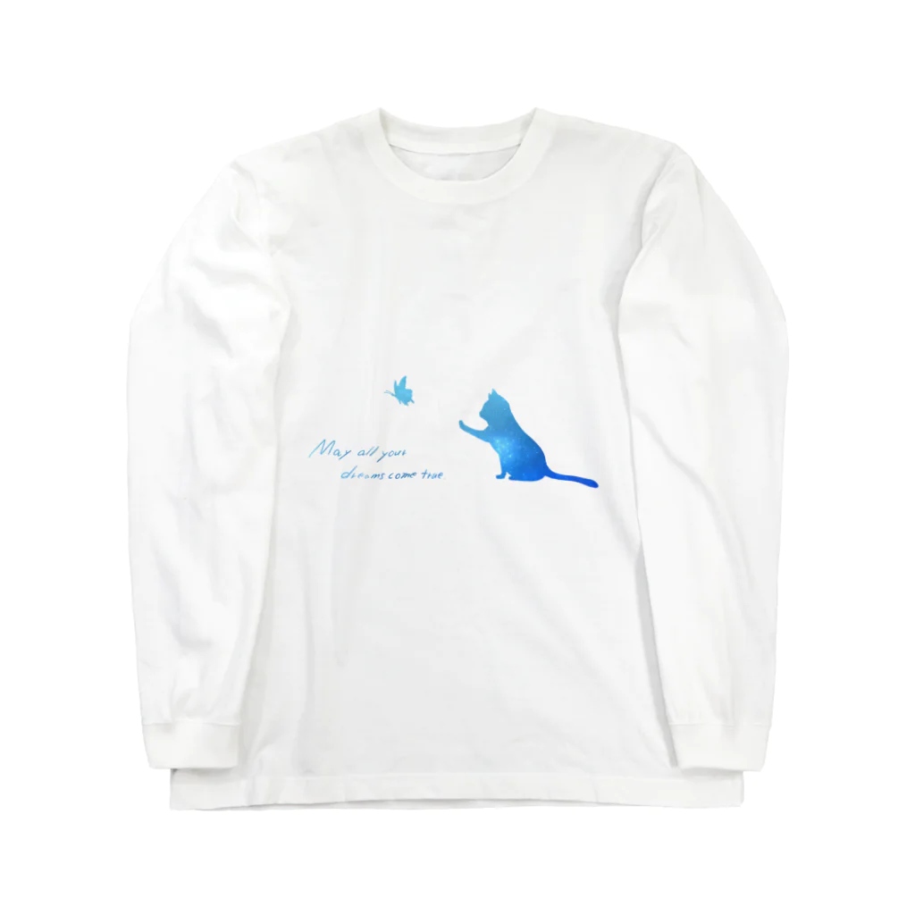 にこ＋の猫と蝶 Long Sleeve T-Shirt