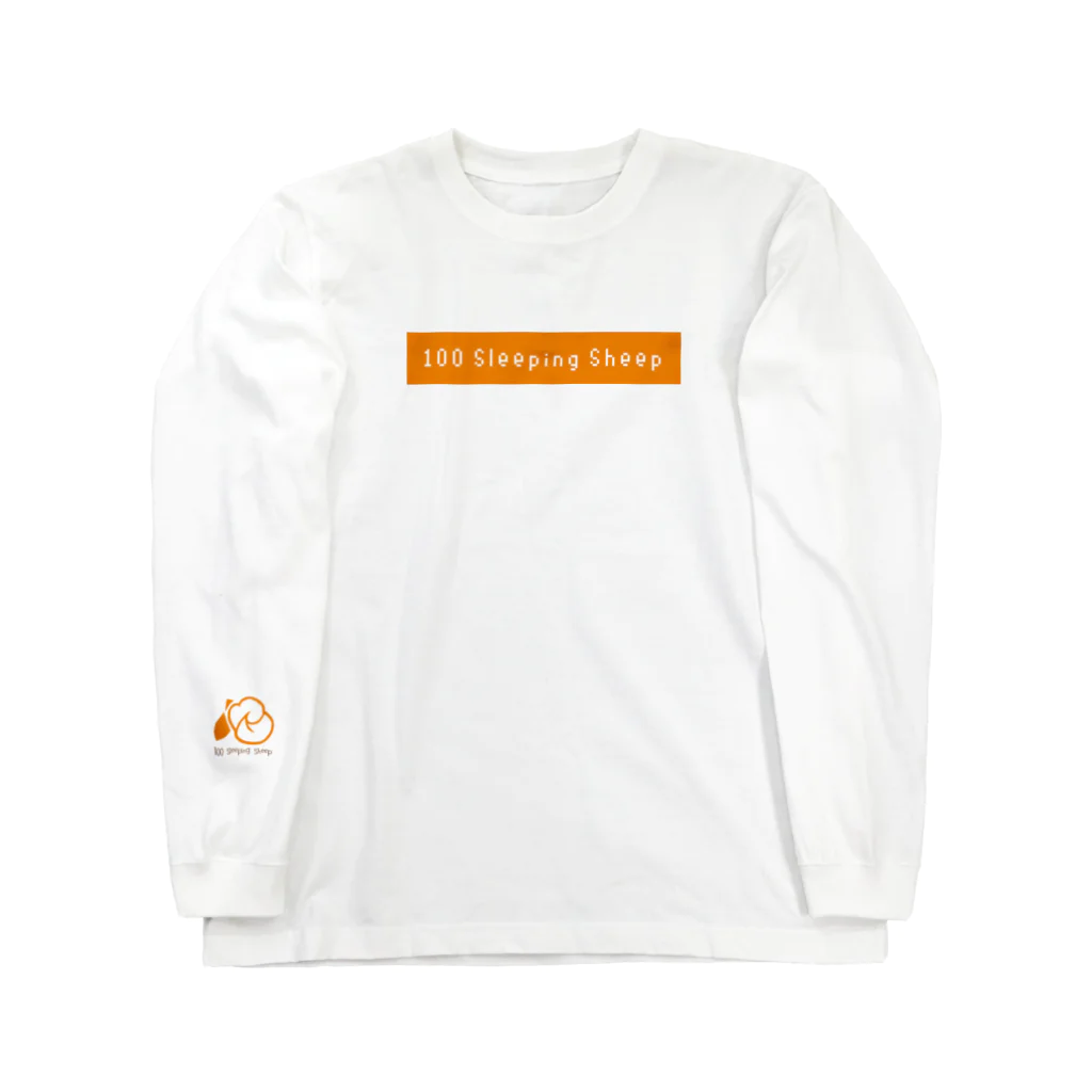 100 Sleeping Sheep / 百眠未の百眠る未のオレンジロゴロンT ロングスリーブTシャツ