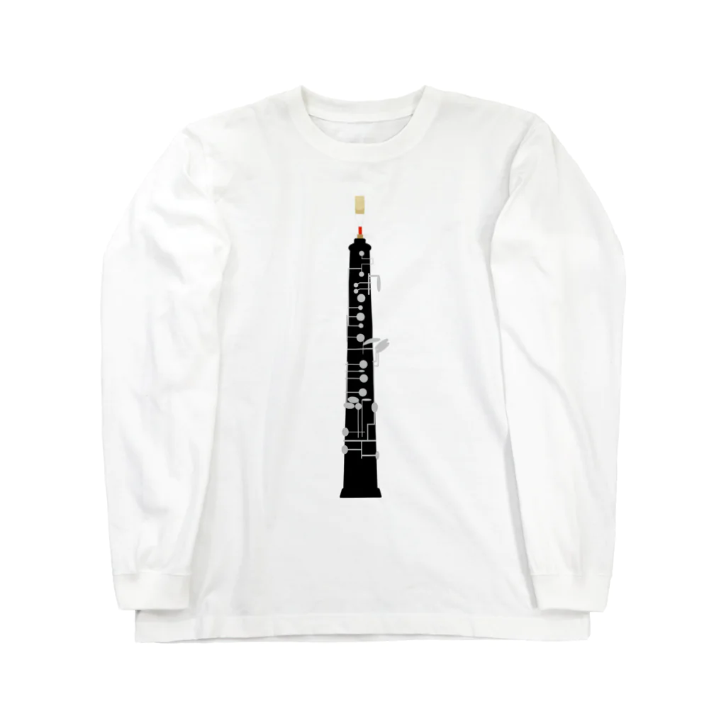 ManDoubleReedShop分店のオーボエイラスト　リードの糸は赤い糸 Long Sleeve T-Shirt