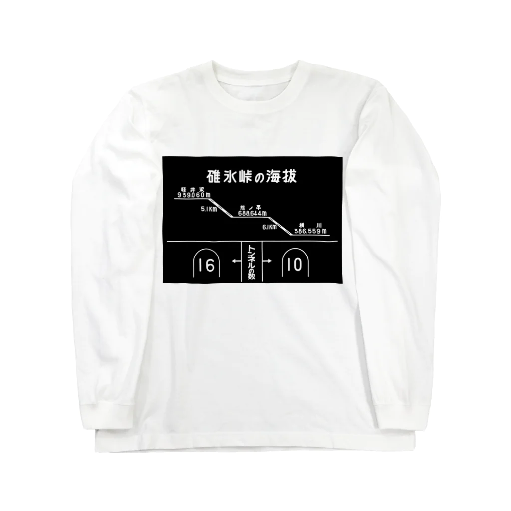 新商品PTオリジナルショップの熊ノ平駅観光案内看板グッズ ロングスリーブTシャツ