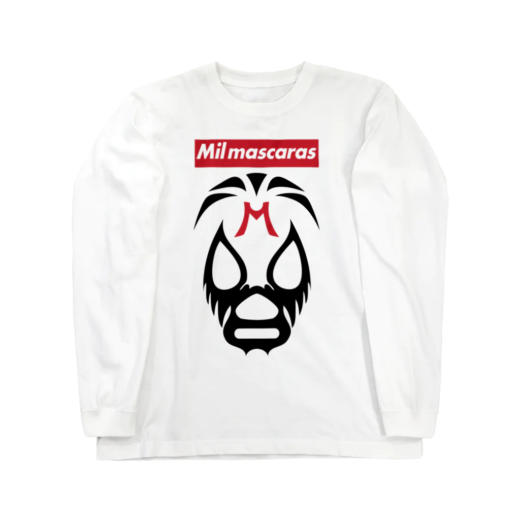 DRIPPEDのMIL MASCARAS-ミル・マスカラス-赤ボックスロゴ Long Sleeve T-Shirt