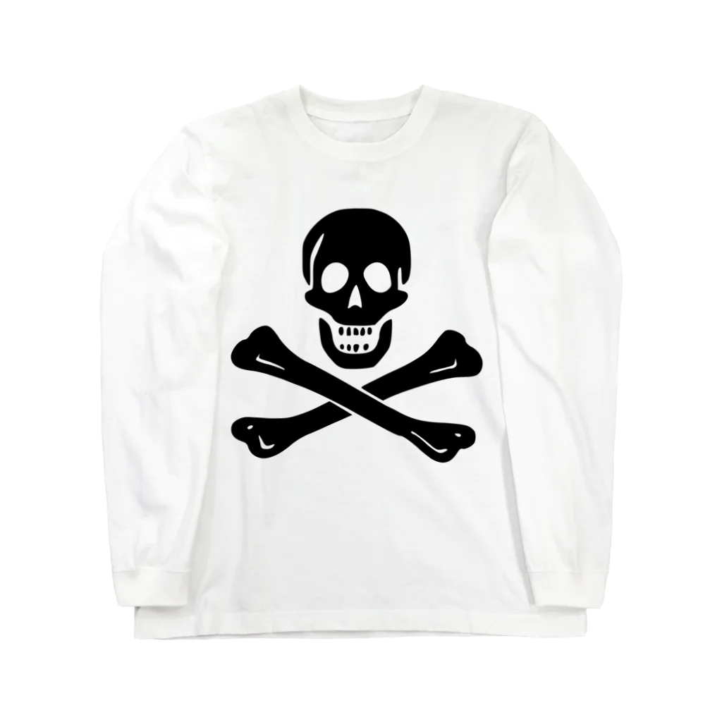 DRIPPEDの海賊旗スカル-Jolly Roger サミュエル・ベラミーの海賊旗-黒ロゴ ロングスリーブTシャツ