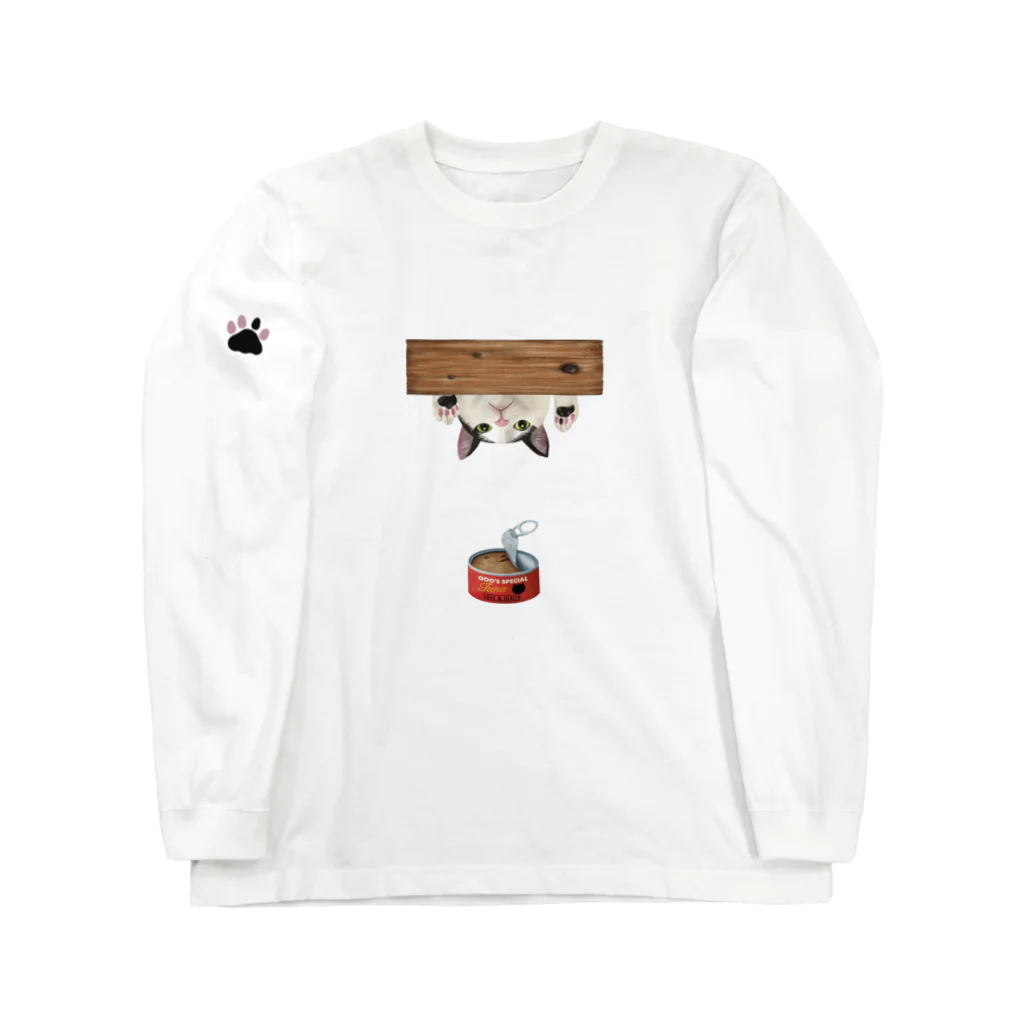 nanpeのハチワレねこのくう（ひょっこり・猫缶） Long Sleeve T-Shirt