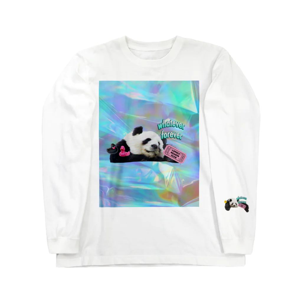 𝙈𝙊𝙈𝙊'𝙨 𝙎𝙝𝙤𝙥のホログラム & レトロpanda-02 ロングスリーブTシャツ