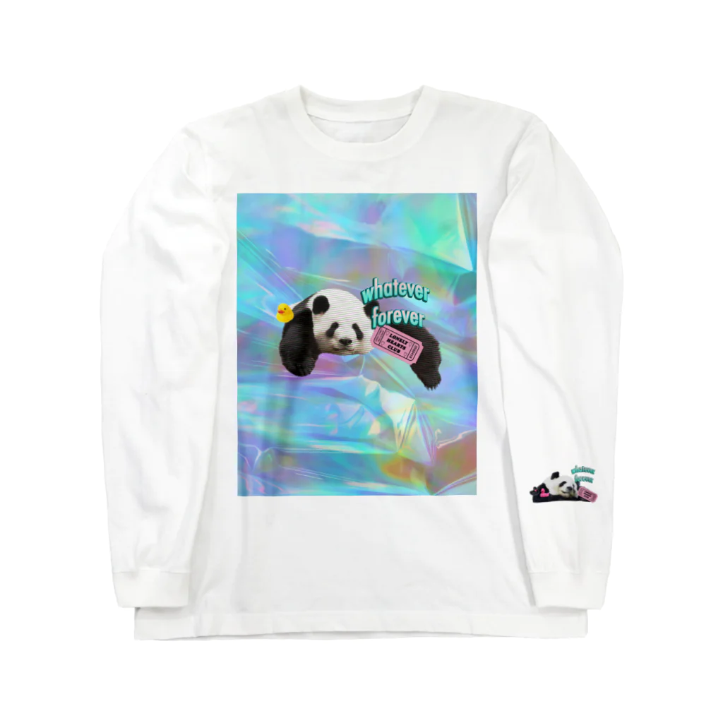 𝙈𝙊𝙈𝙊'𝙨 𝙎𝙝𝙤𝙥のホログラム & レトロpanda-03 ロングスリーブTシャツ