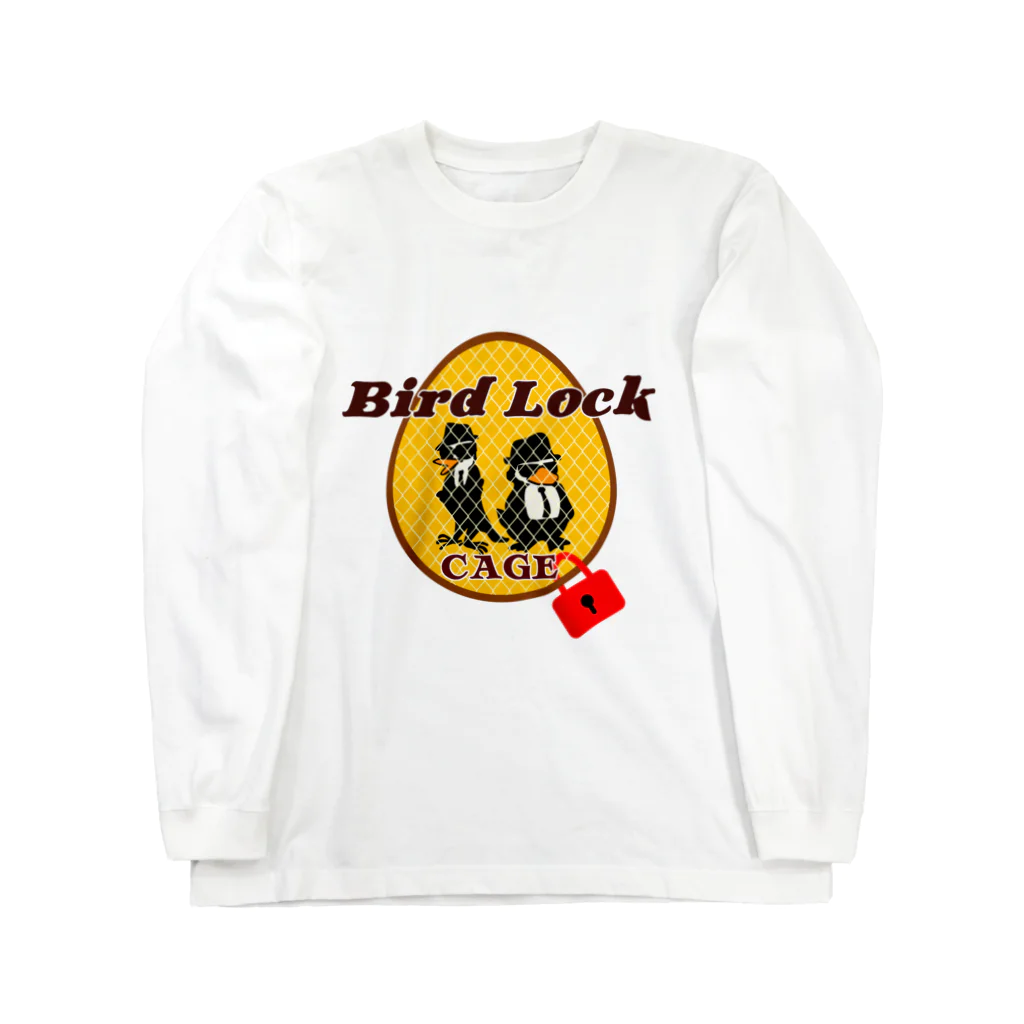 レコードの巣のBird Lock Cage 黄くちばし ロングスリーブTシャツ