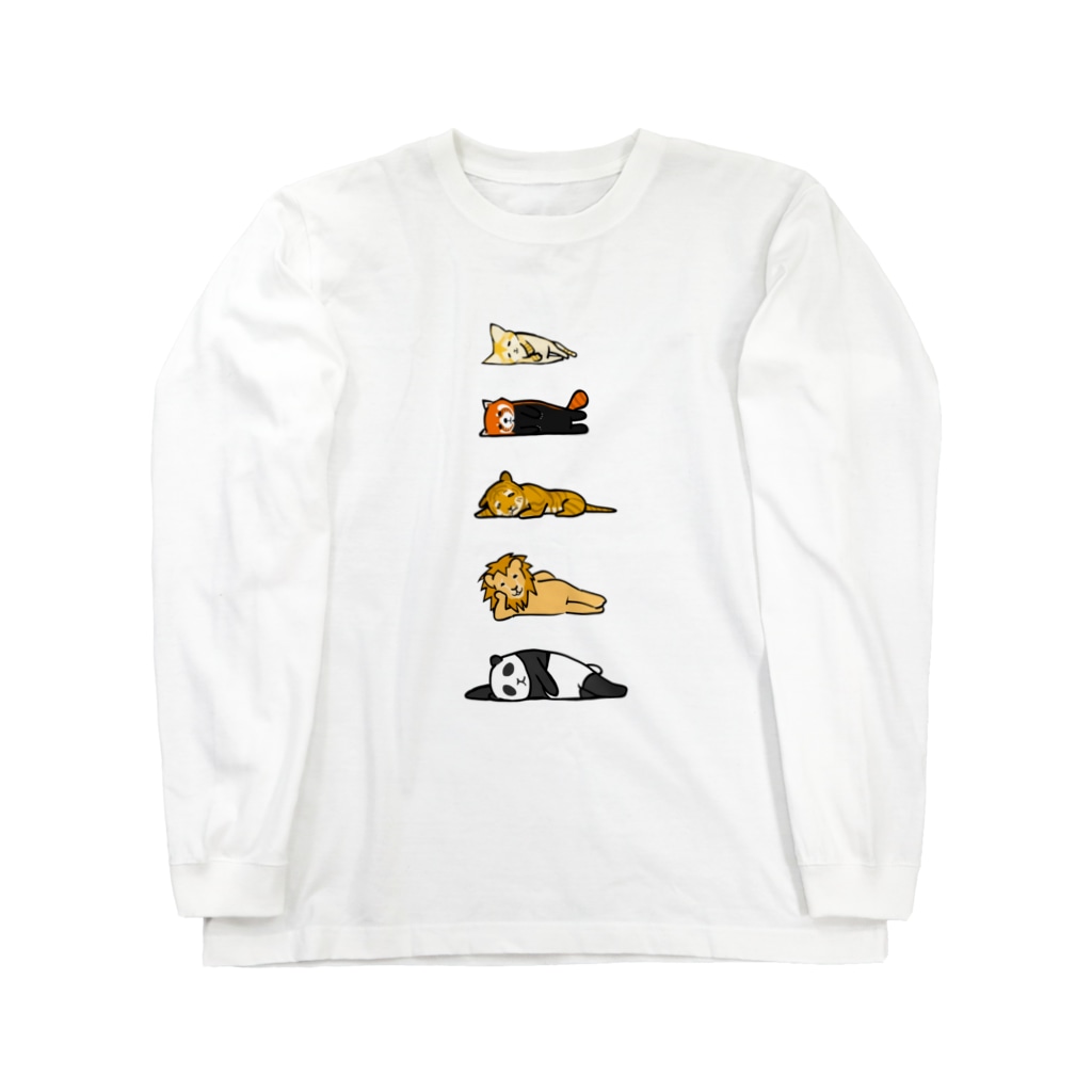奇×屋の無気力な猫っぽい動物縦置き Long Sleeve T-Shirt