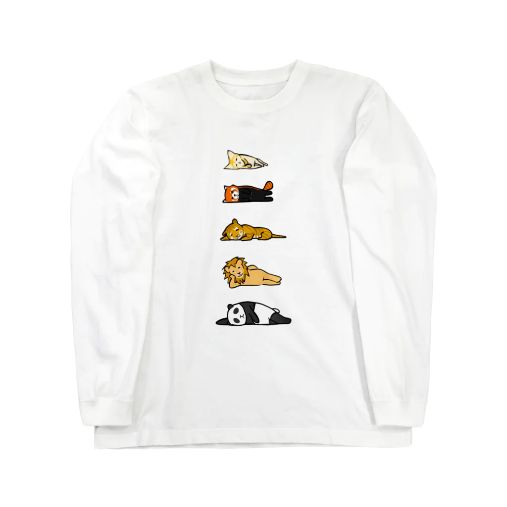 奇×屋の無気力な猫っぽい動物縦置き Long Sleeve T-Shirt