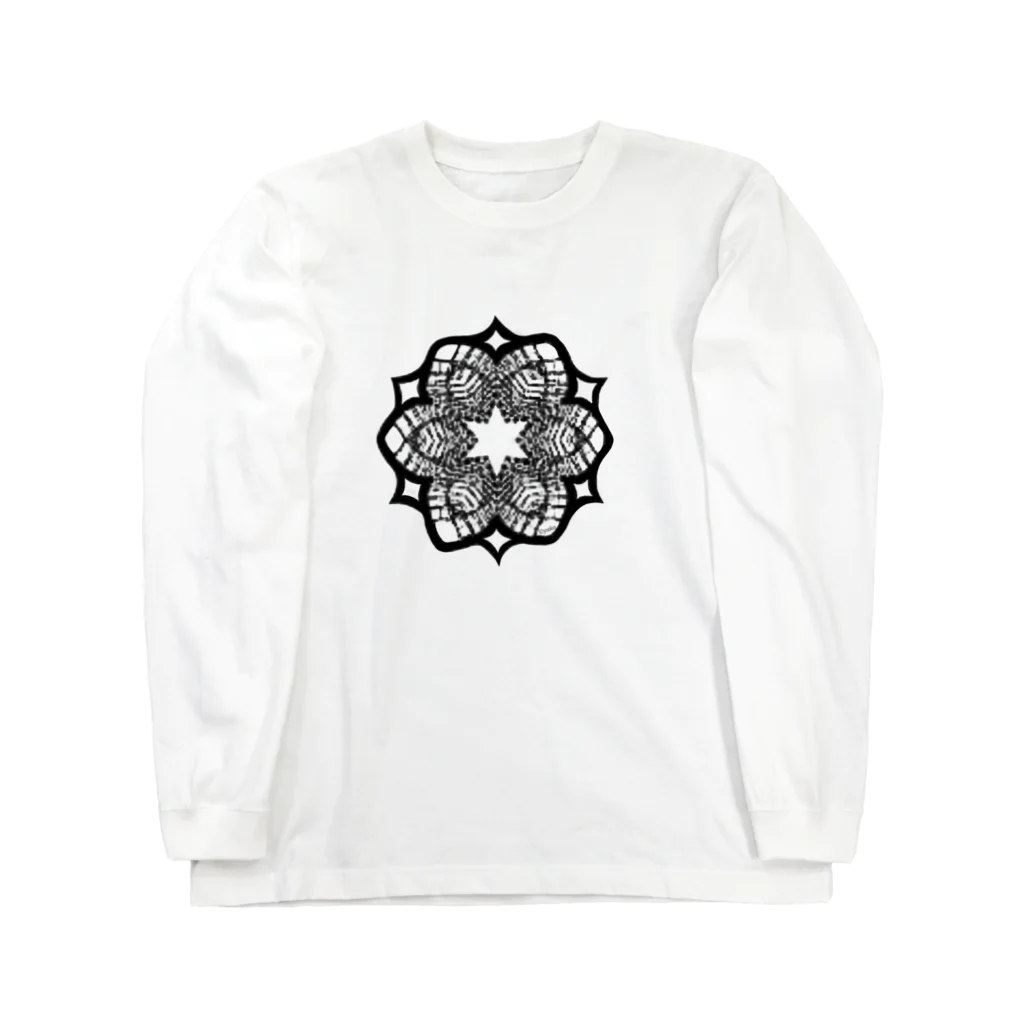 シンプルなグッズ やこ屋のレースの幾何学模様な花 Long Sleeve T-Shirt