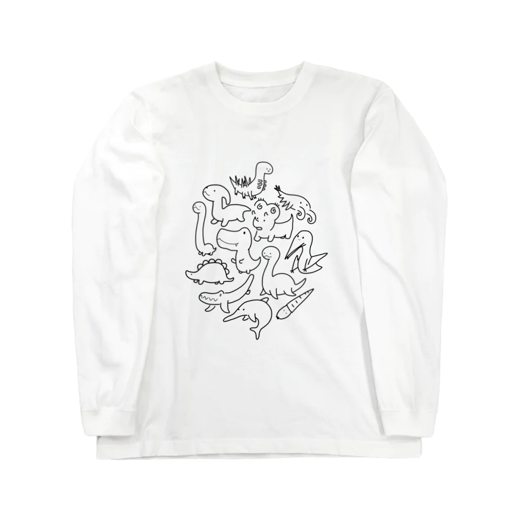 のほほんぞくの古代の生き物パラダイス（ブラック） Long Sleeve T-Shirt