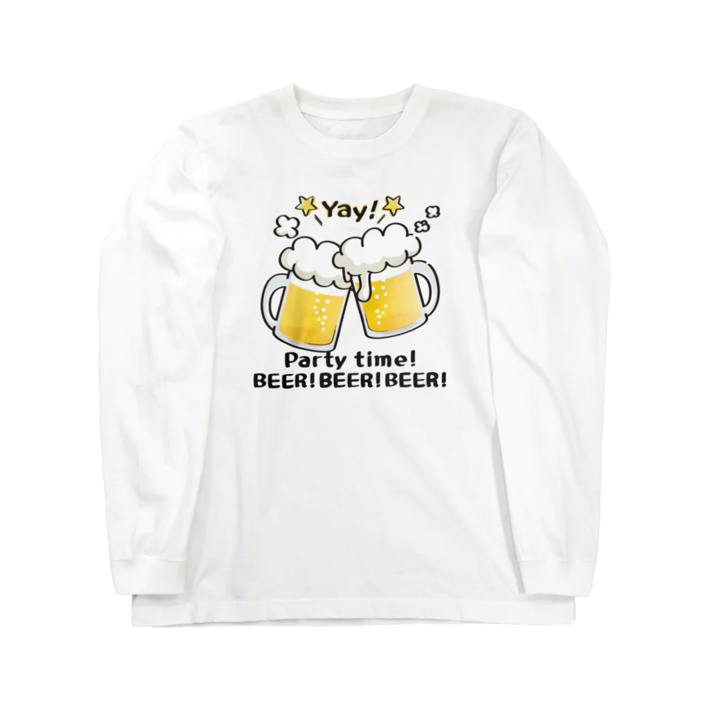 イラスト MONYAAT のBEER!BEER!BEER! A ロングスリーブTシャツ