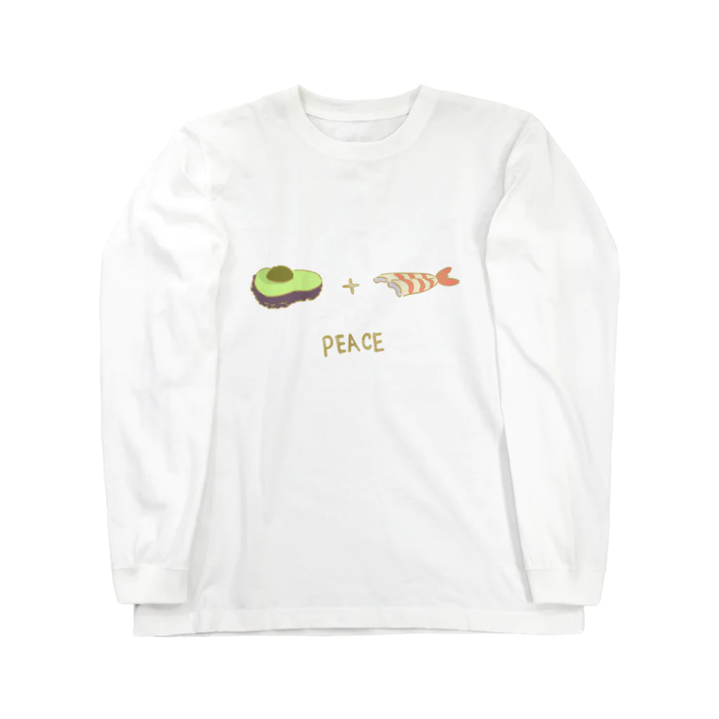 mob shopの【ささやかpeaceシリーズ】エビアボカド ロングスリーブTシャツ