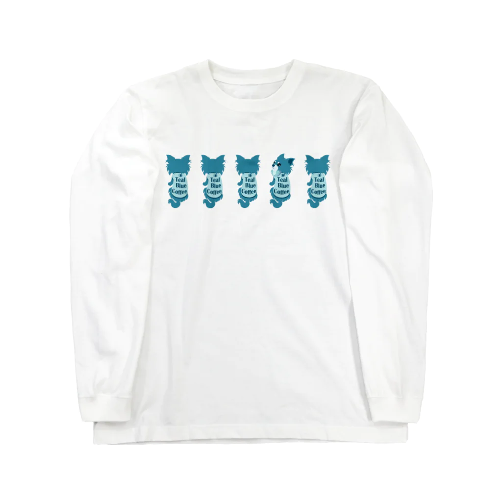 Teal Blue Coffeeのなに？ 並んだVer. ロングスリーブTシャツ