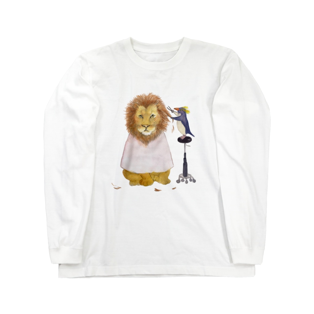  藤ねこりえ/ 𝙁𝙐𝙅𝙄𝙣𝙚𝙘𝙤𝙧𝙞𝙚のお客はライオン Long Sleeve T-Shirt