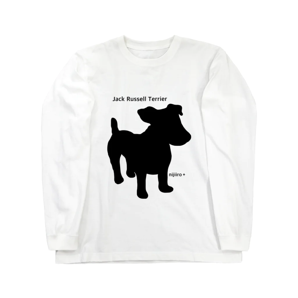 虹色PLUSのジャックラッセルテリア 犬のシルエット Long Sleeve T-Shirt