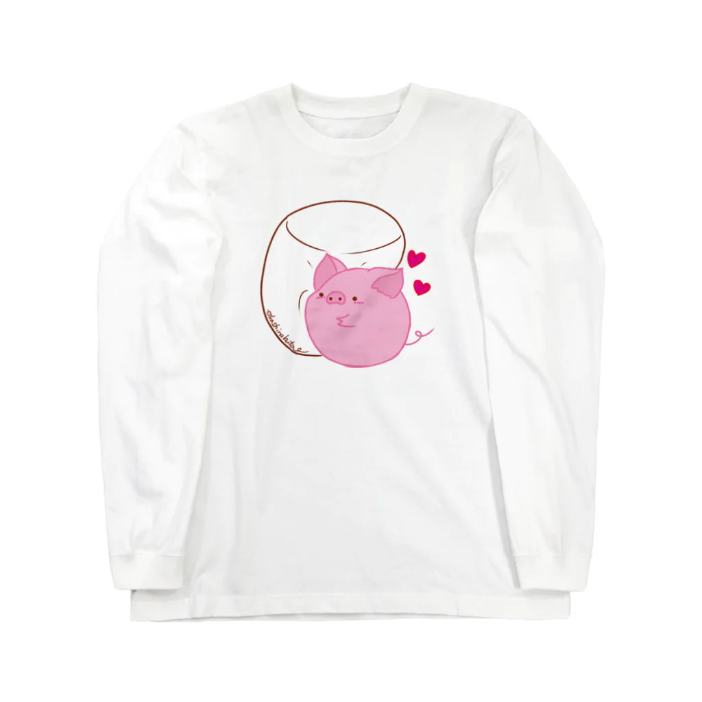 Draw freelyのぶたくんとマシュマロ Long Sleeve T-Shirt