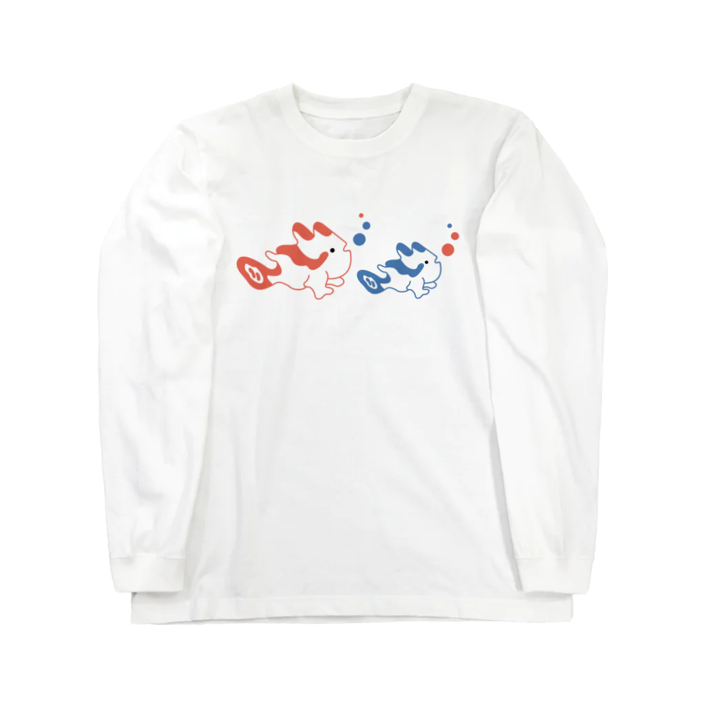 まいこ｜ほっこりイラスト🖌️の泡ぶくカエルアンコウ Long Sleeve T-Shirt