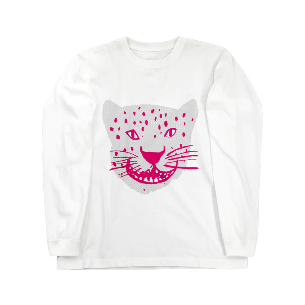 青豹のホワイトメッシュジャガー Long Sleeve T-Shirt