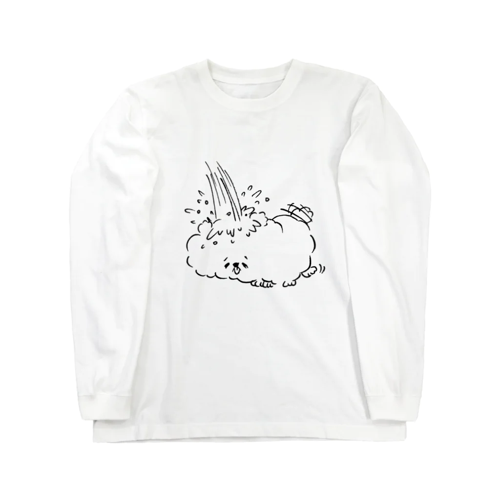 SHOP味み suzuri店のネミミィの水浴び Long Sleeve T-Shirt