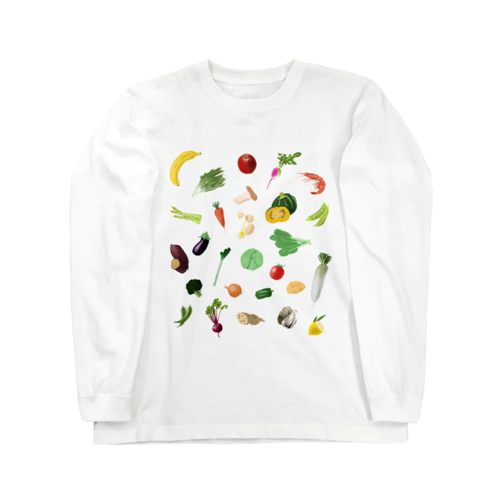 mikitoartのfoods ロングスリーブTシャツ