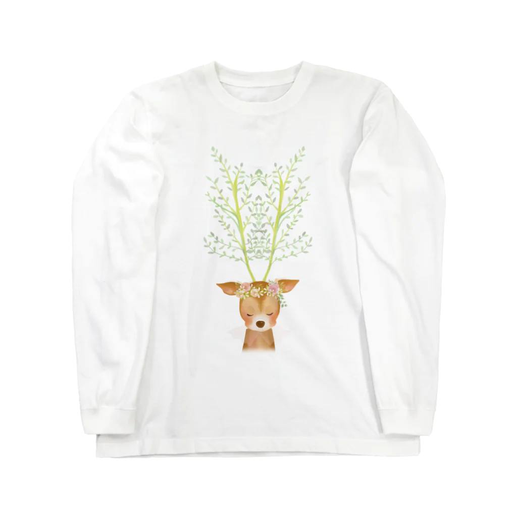 Ehonpockelの葉っぱのツノ Long Sleeve T-Shirt