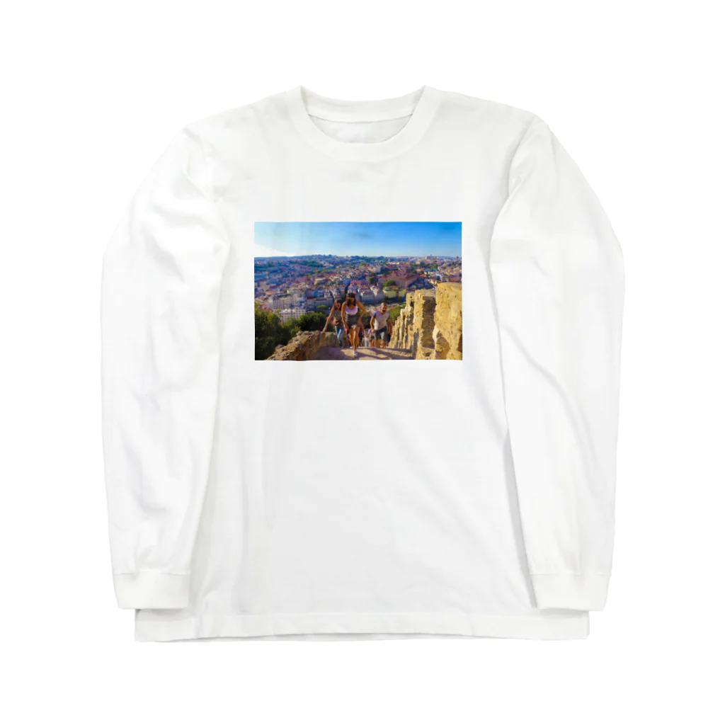 ク○ニ社長｜リヤカー珈琲×土木のリスボンの風景 Long Sleeve T-Shirt