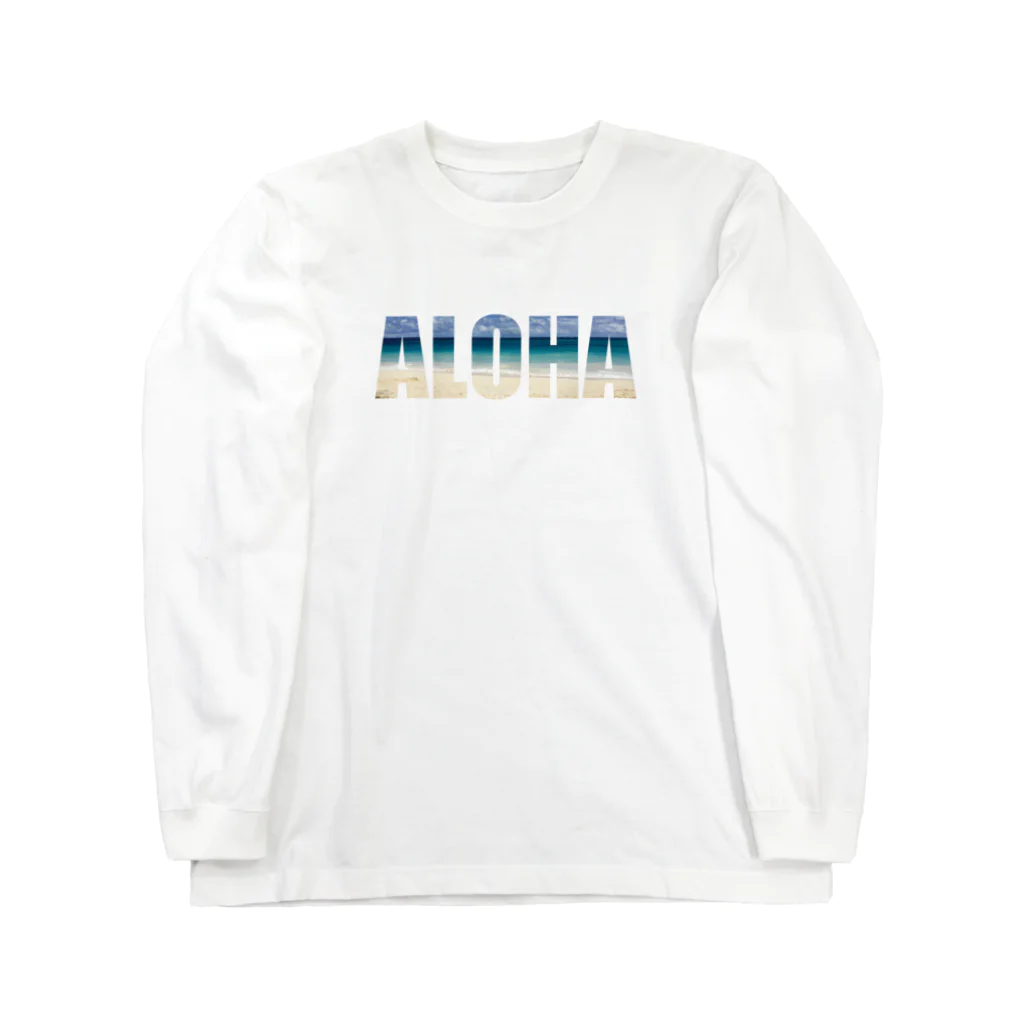 aloha808mahaloのALOHA × ビーチ＠ハワイ Long Sleeve T-Shirt