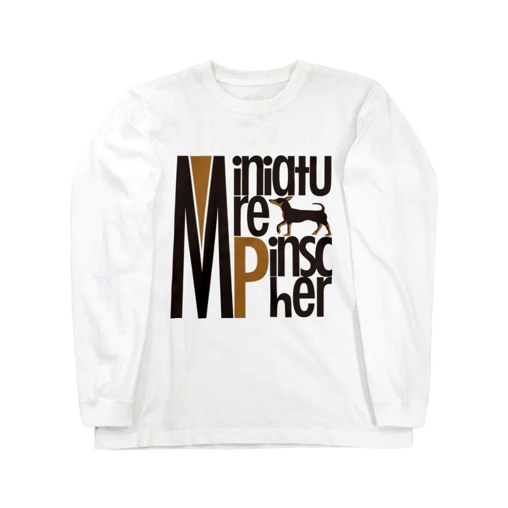 ミニピン クラブ minipin clubのミニチュアピンシャー ミニピン Miniature Pinscher minipin ロゴバージョン Long Sleeve T-Shirt