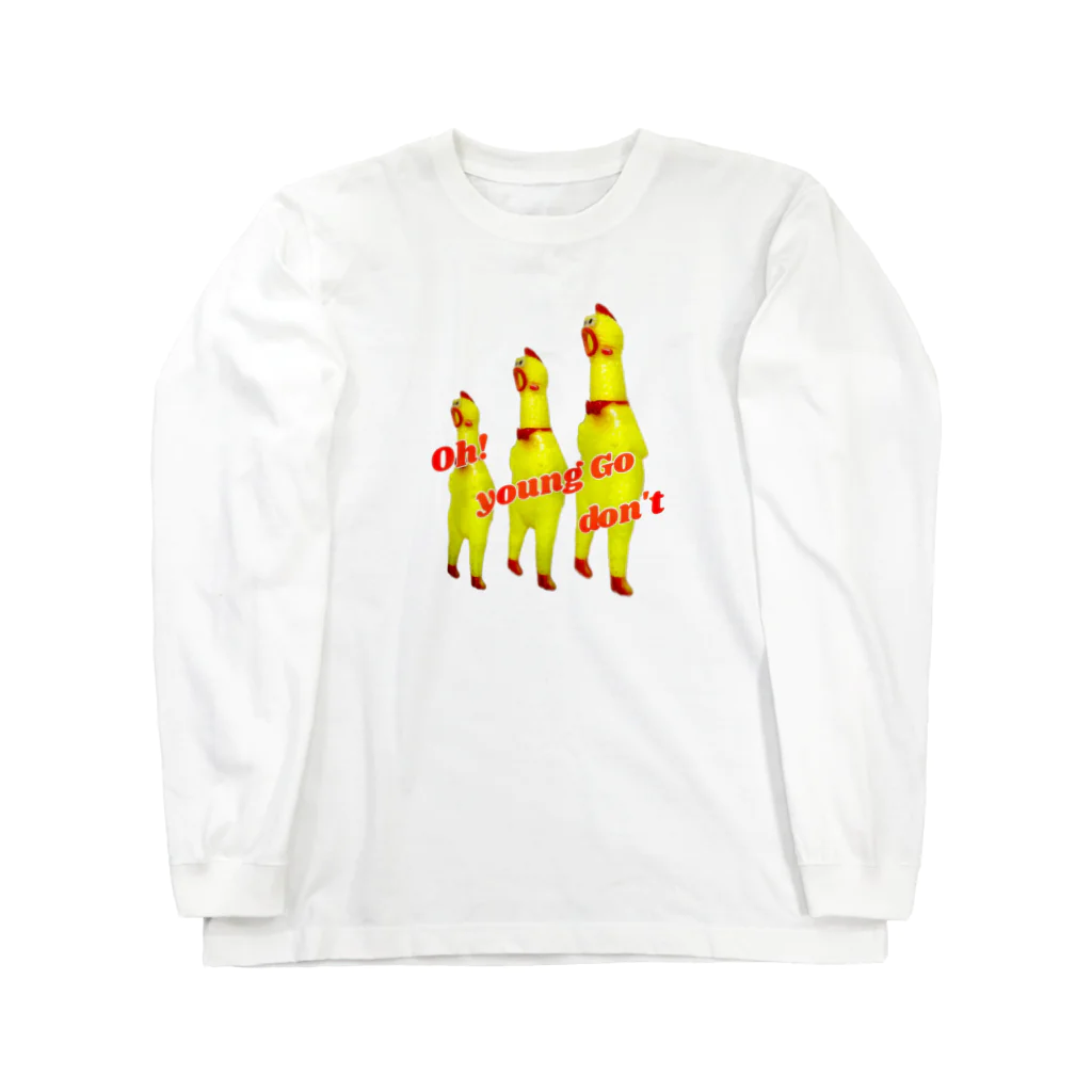 ナイトキャップ OFFICIAL ONLINE SHOP「パンダ商店」のニワトリシリーズ Long Sleeve T-Shirt