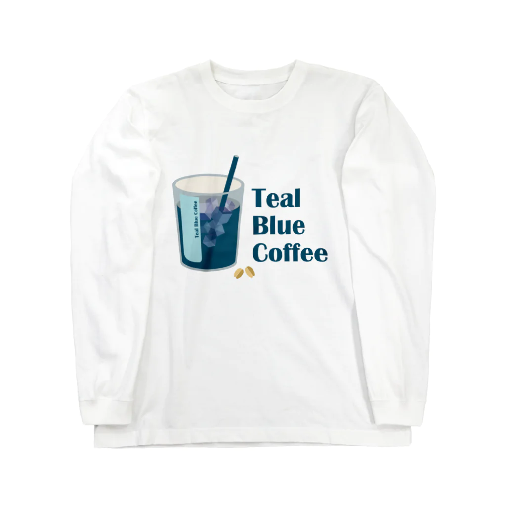 Teal Blue Coffeeのアイスコーヒーをどうぞ Long Sleeve T-Shirt